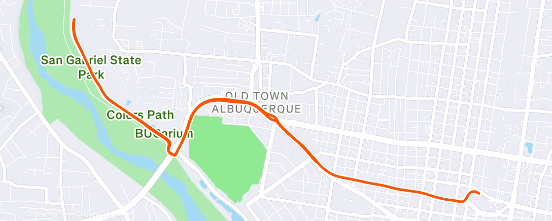 Map of the activity, Afternoon Run