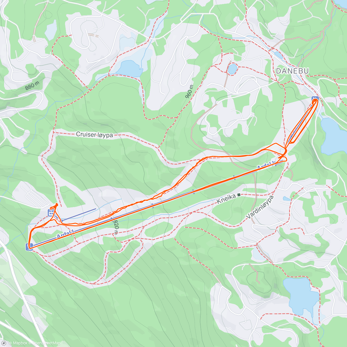 Map of the activity, Afternoon Alpine Ski