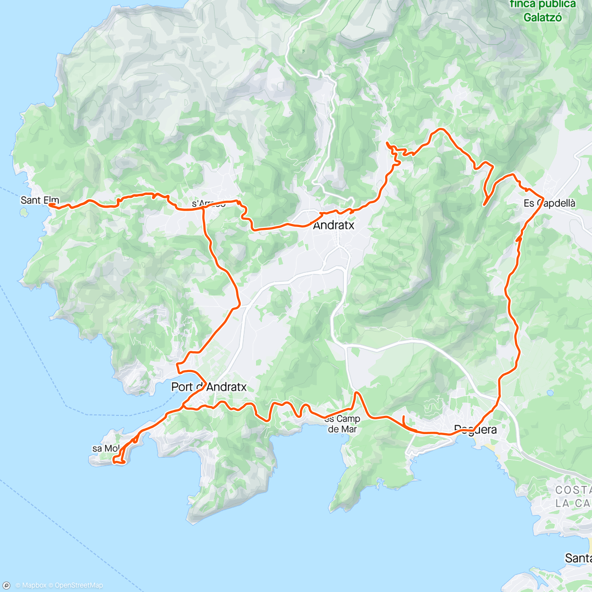 Map of the activity, Sant Elm - Port d'Andratx