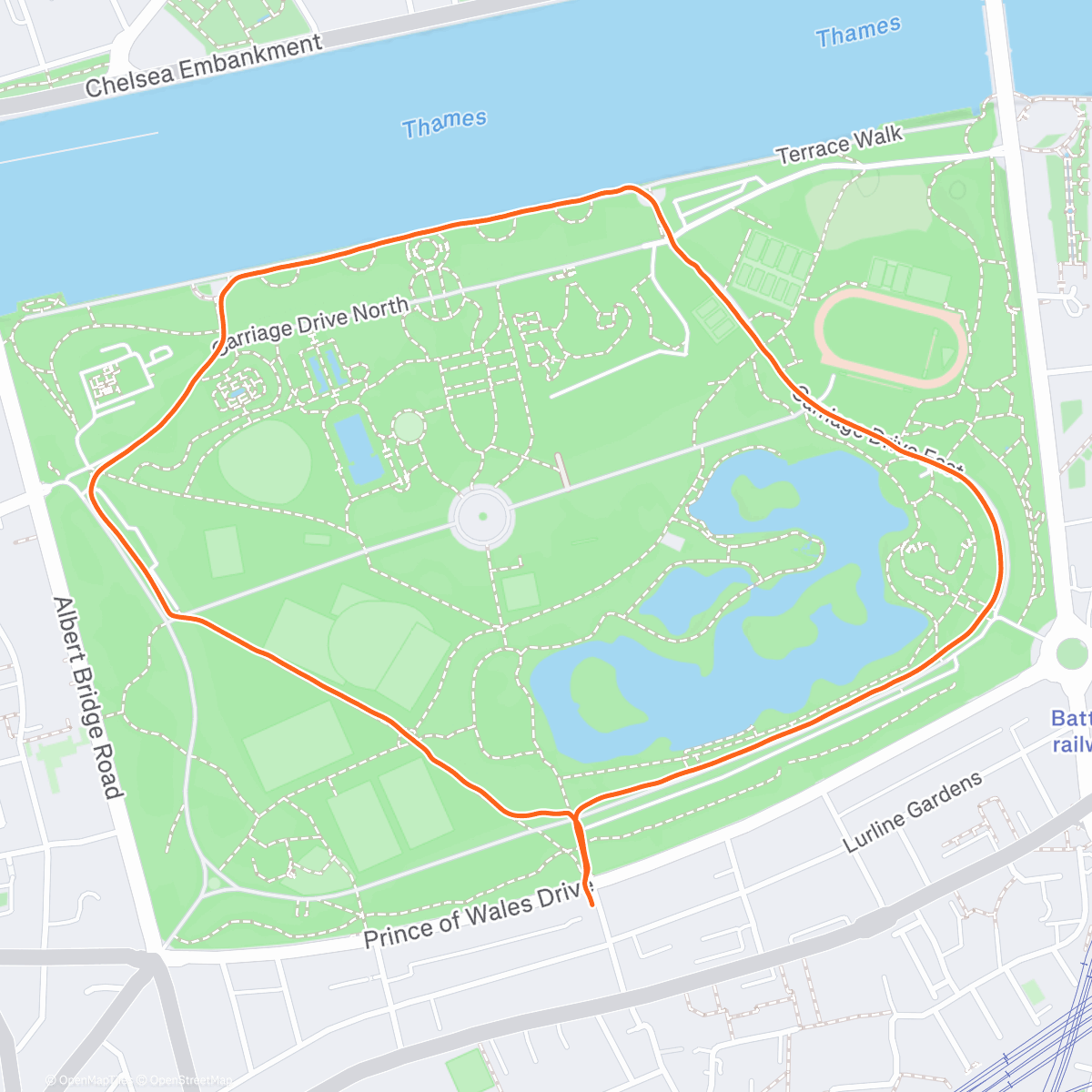 Map of the activity, Evening Run