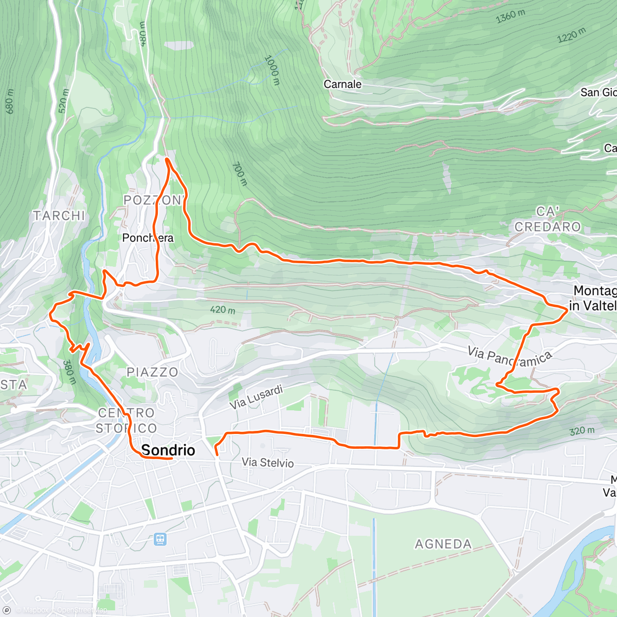 Map of the activity, Morning Trail Run
