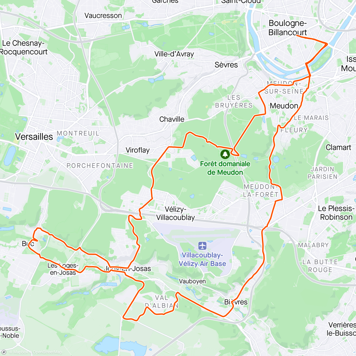 Map of the activity, Ride ASO