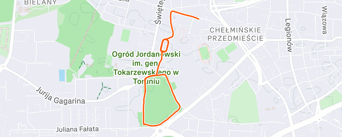 Map of the activity, Afternoon Run