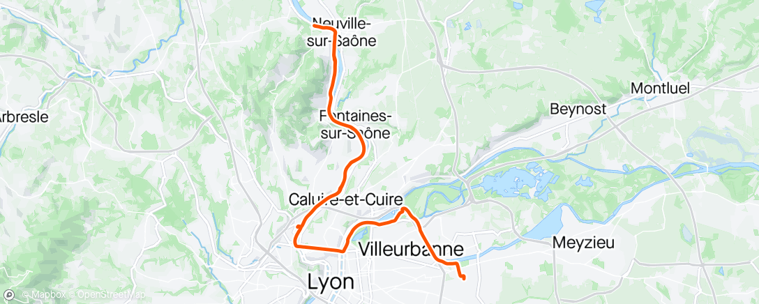 Map of the activity, Afternoon Ride