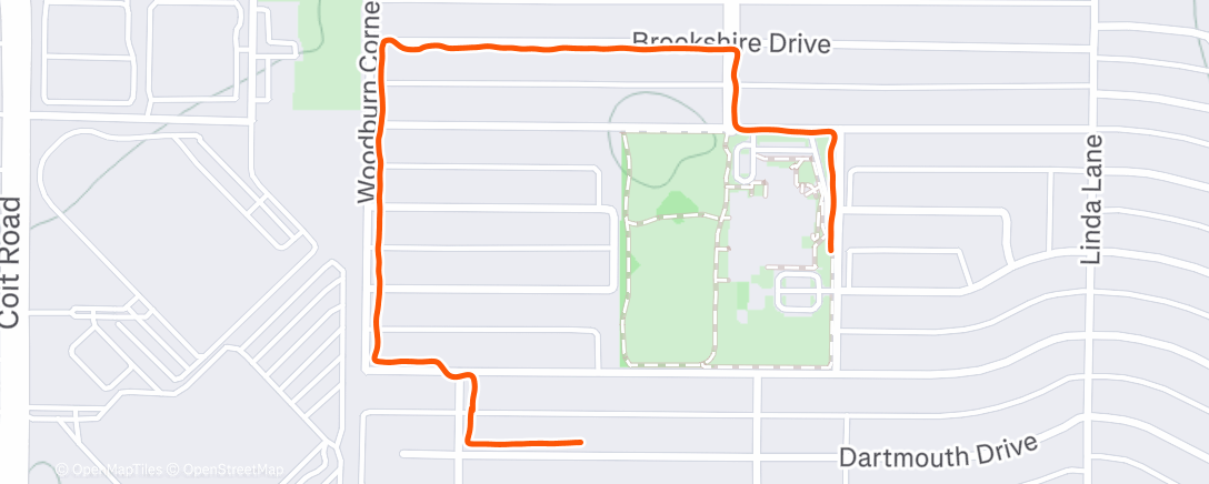 Map of the activity, Afternoon run w/ Charlene