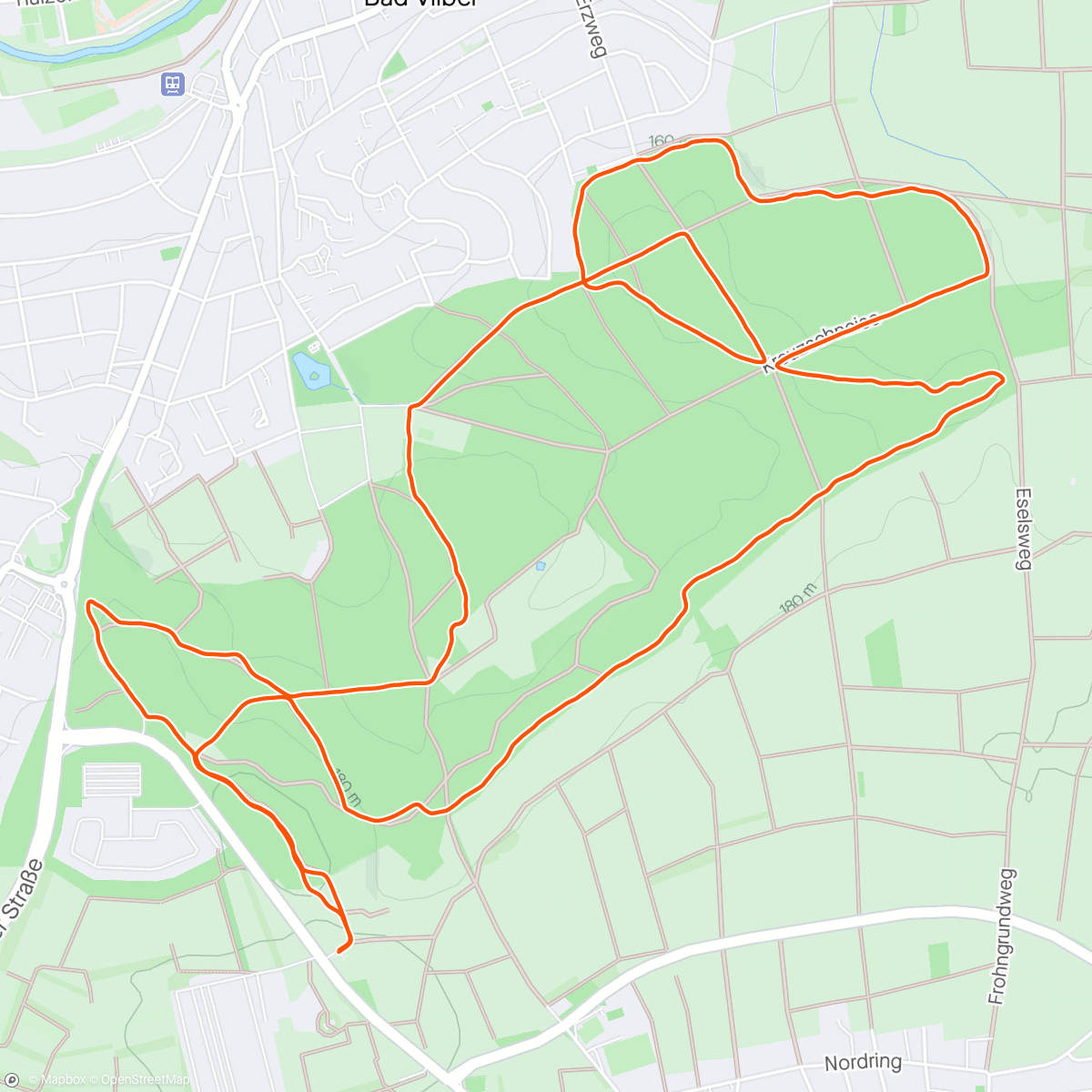 Map of the activity, Evening Run - lockere Waldrunde zum Wochenausklag