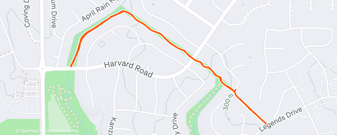 Map of the activity, Evening Run