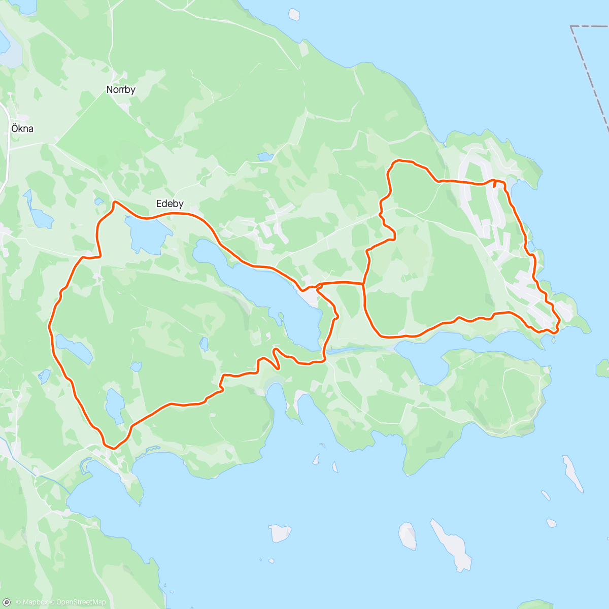 Map of the activity, Morning Run (first 8-9km on Sörmlands 100 mile course)