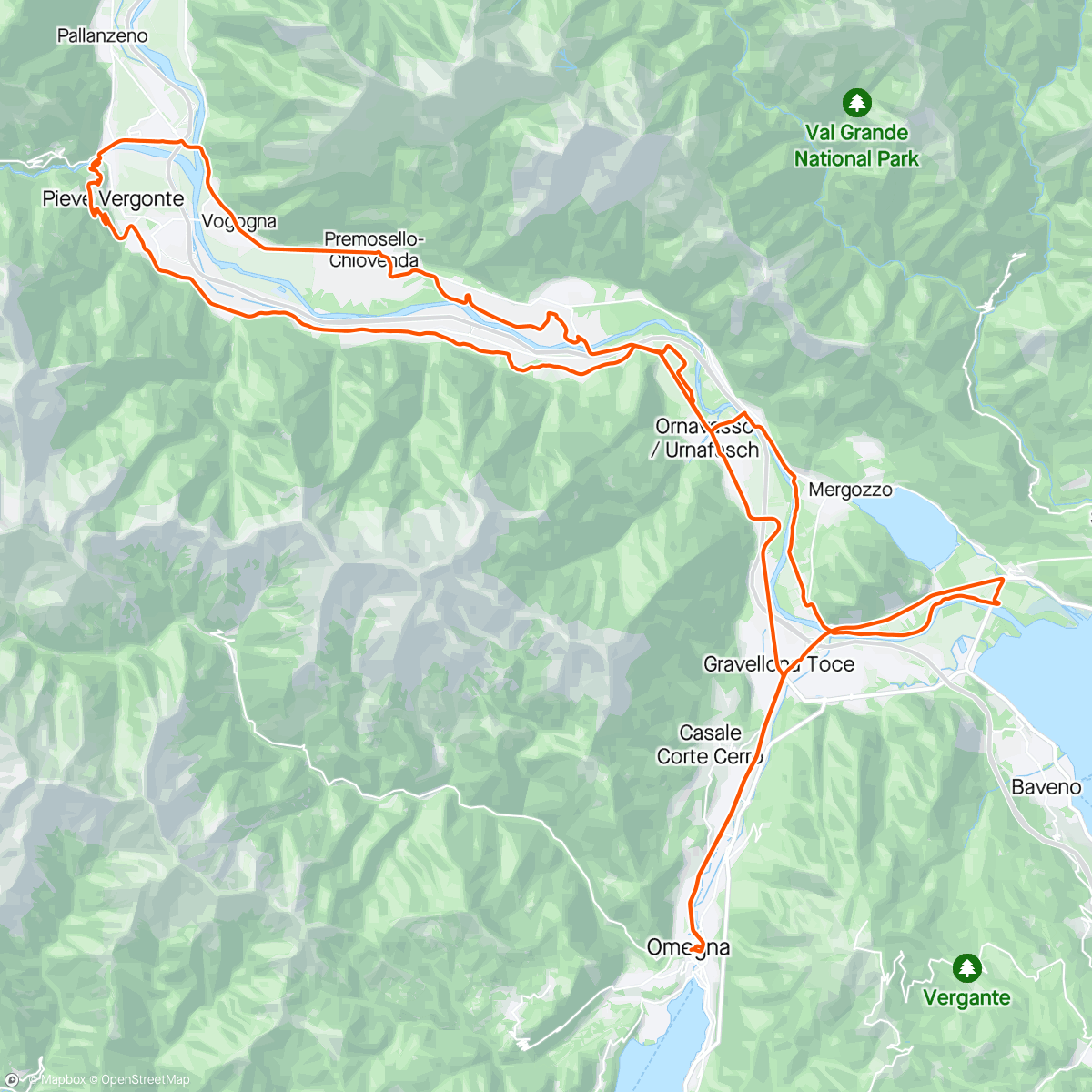 Mappa dell'attività Sessione di gravel biking mattutina