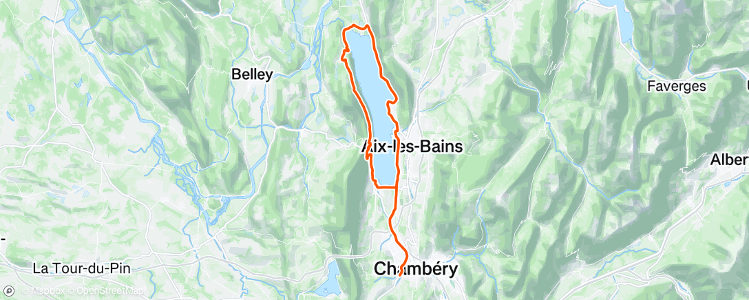 Map of the activity, Tour du lac, plus classique
