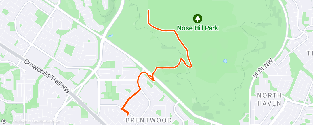 Map of the activity, Calgary / Calgary and Nose Hill Park