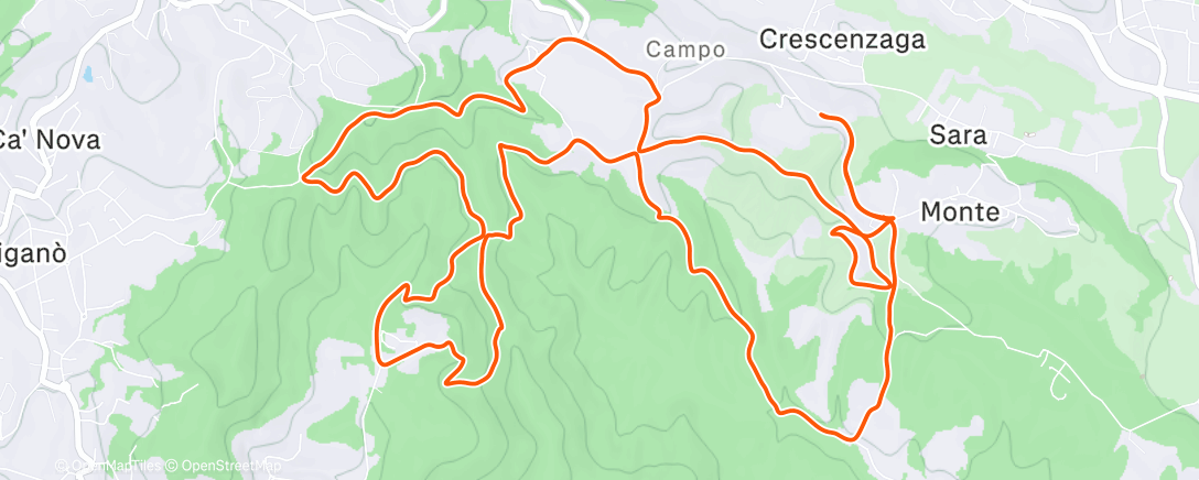 Map of the activity, Camminata lenta su e giù per il curone...non so quando ,ma tornerò in sella!