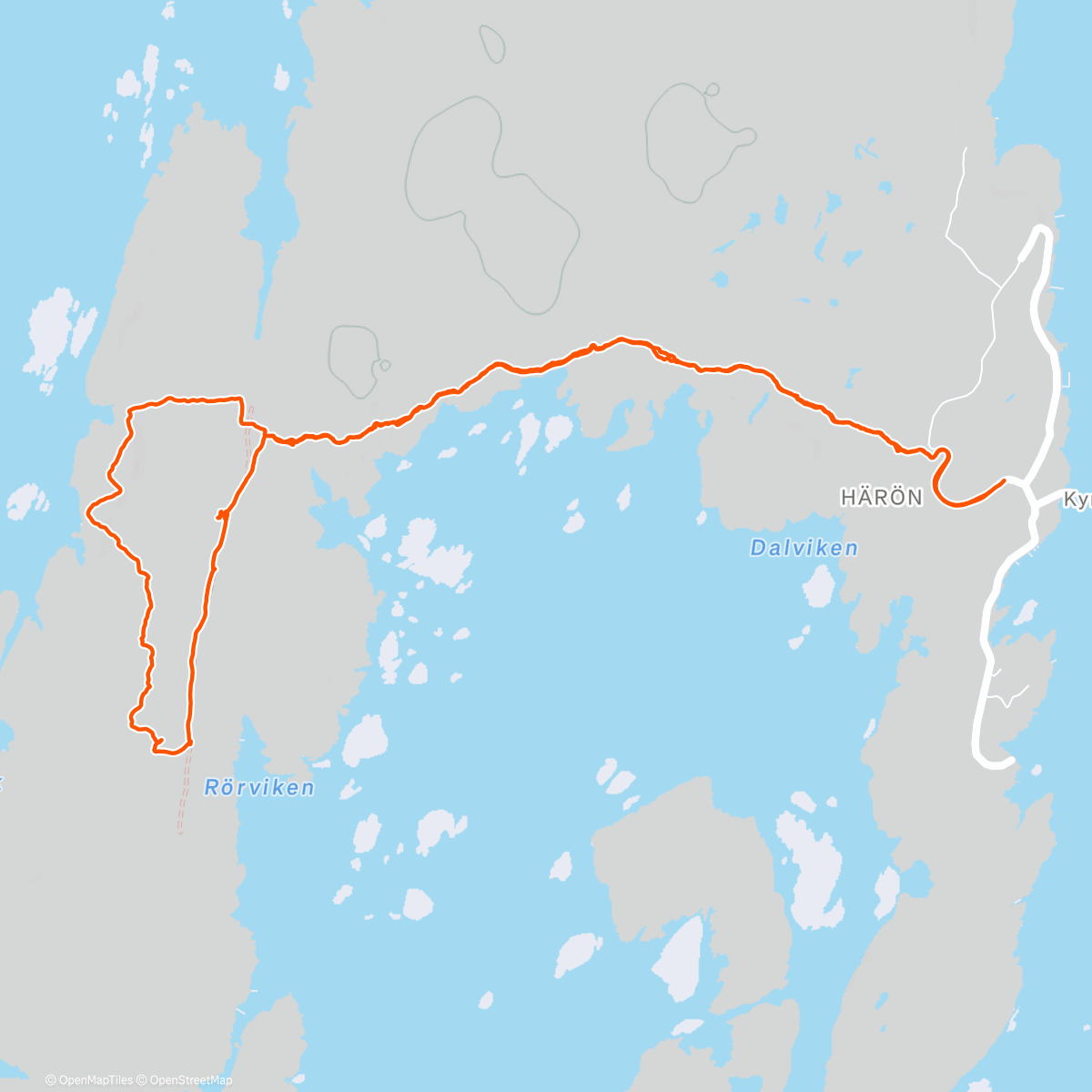 Map of the activity, Härön Kalven nyårsafton