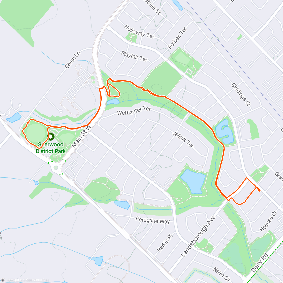 Map of the activity, Misty spring hike in the hood