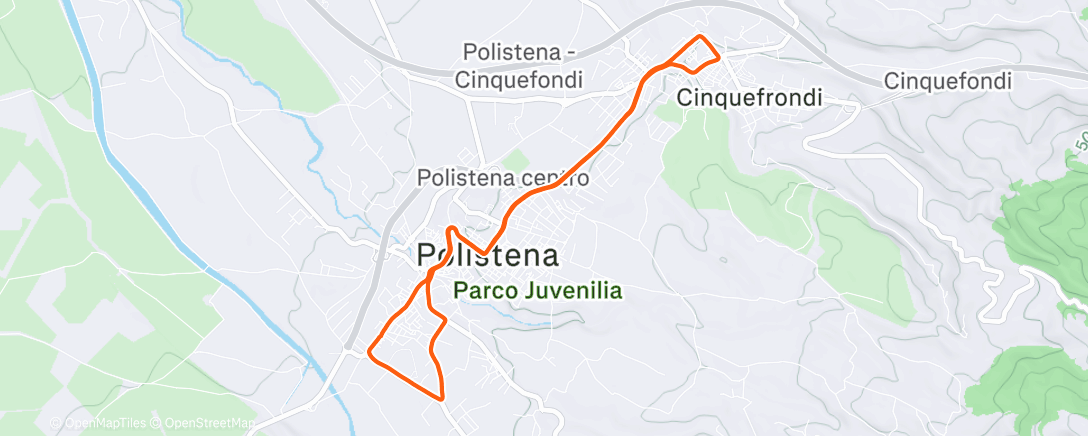 Map of the activity, Corsa mattutina