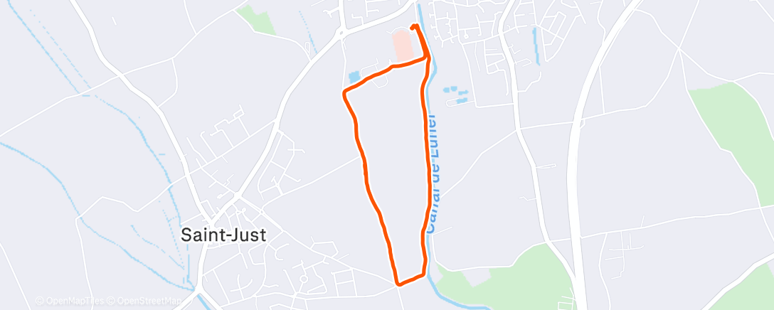 Map of the activity, Course à pied le matin