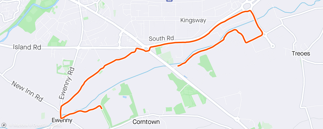 Map of the activity, Afternoon easy Run