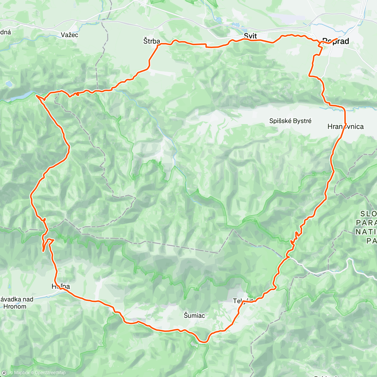 Map of the activity, Priehyba