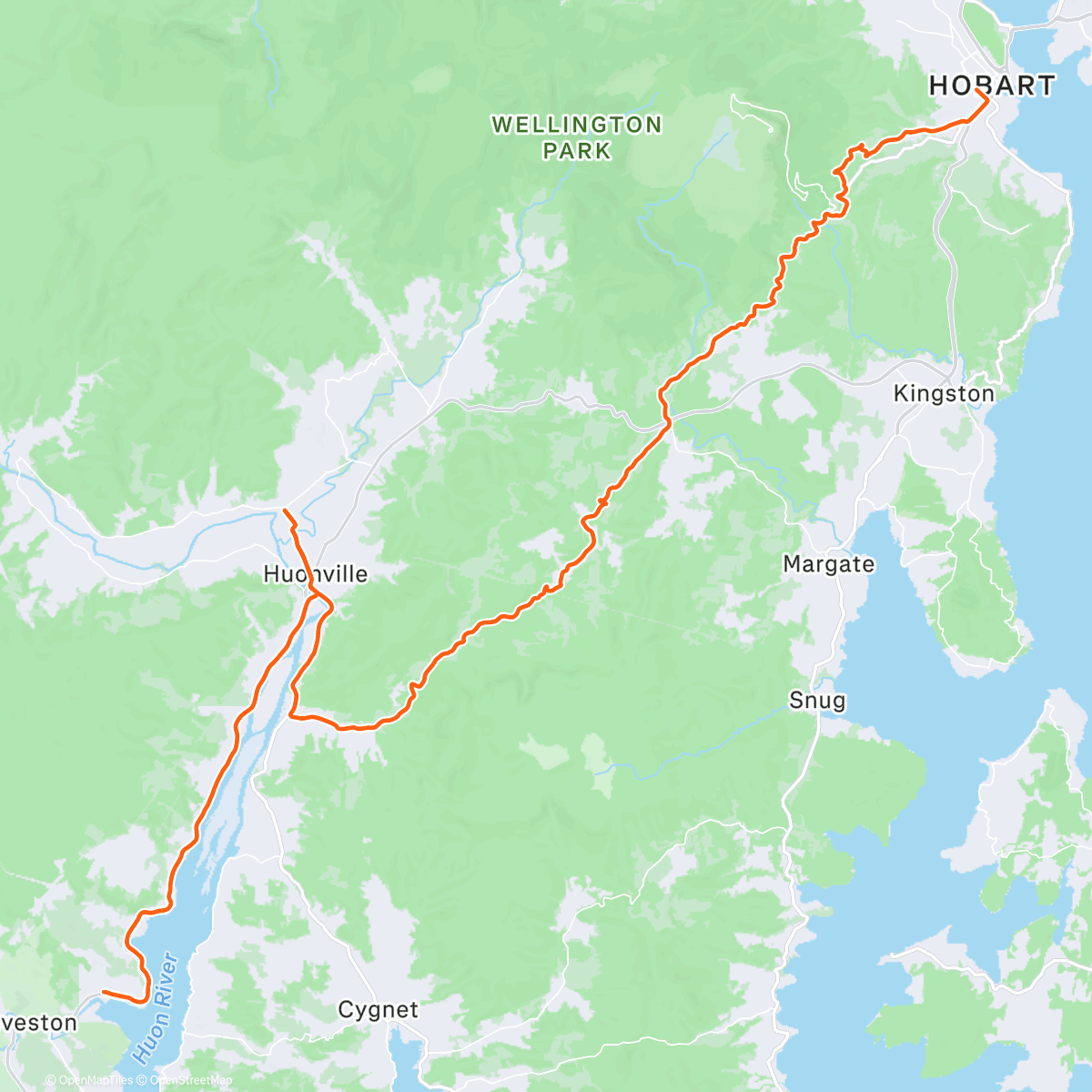 Карта физической активности (Flash Packing Tasmania Day 1)