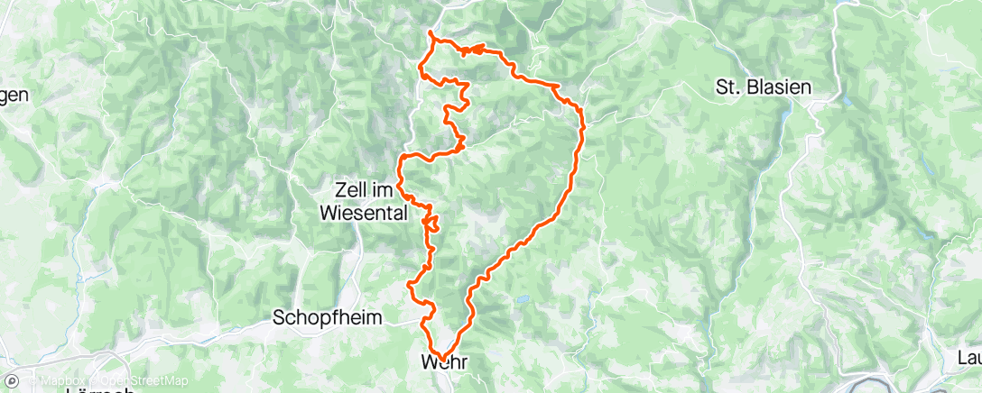 Map of the activity, Zwischen Wiesental und Wehratal