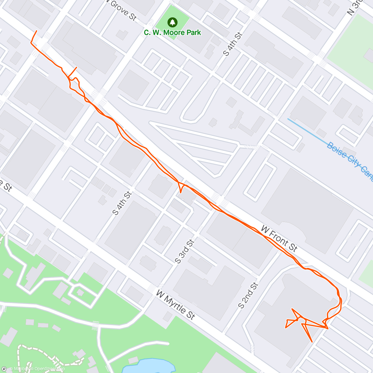Map of the activity, Walk to groceries & back