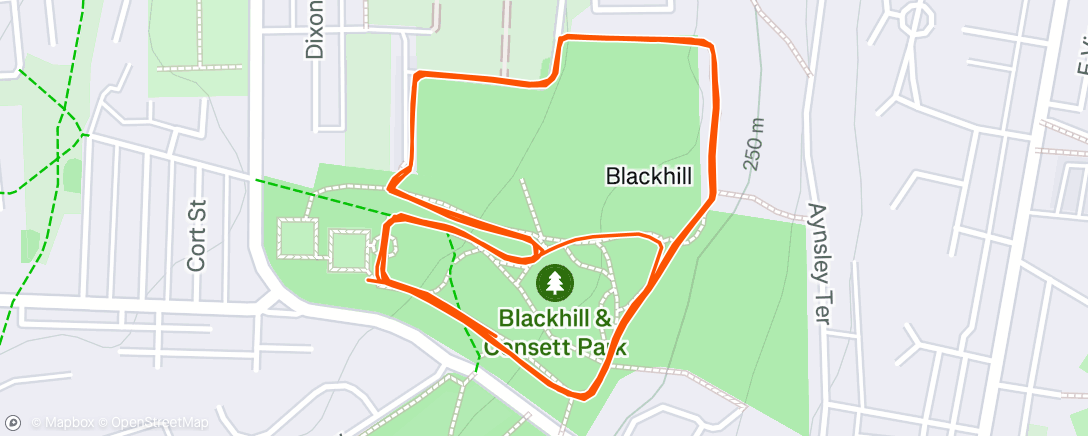 Carte de l'activité Blackhill parkrun