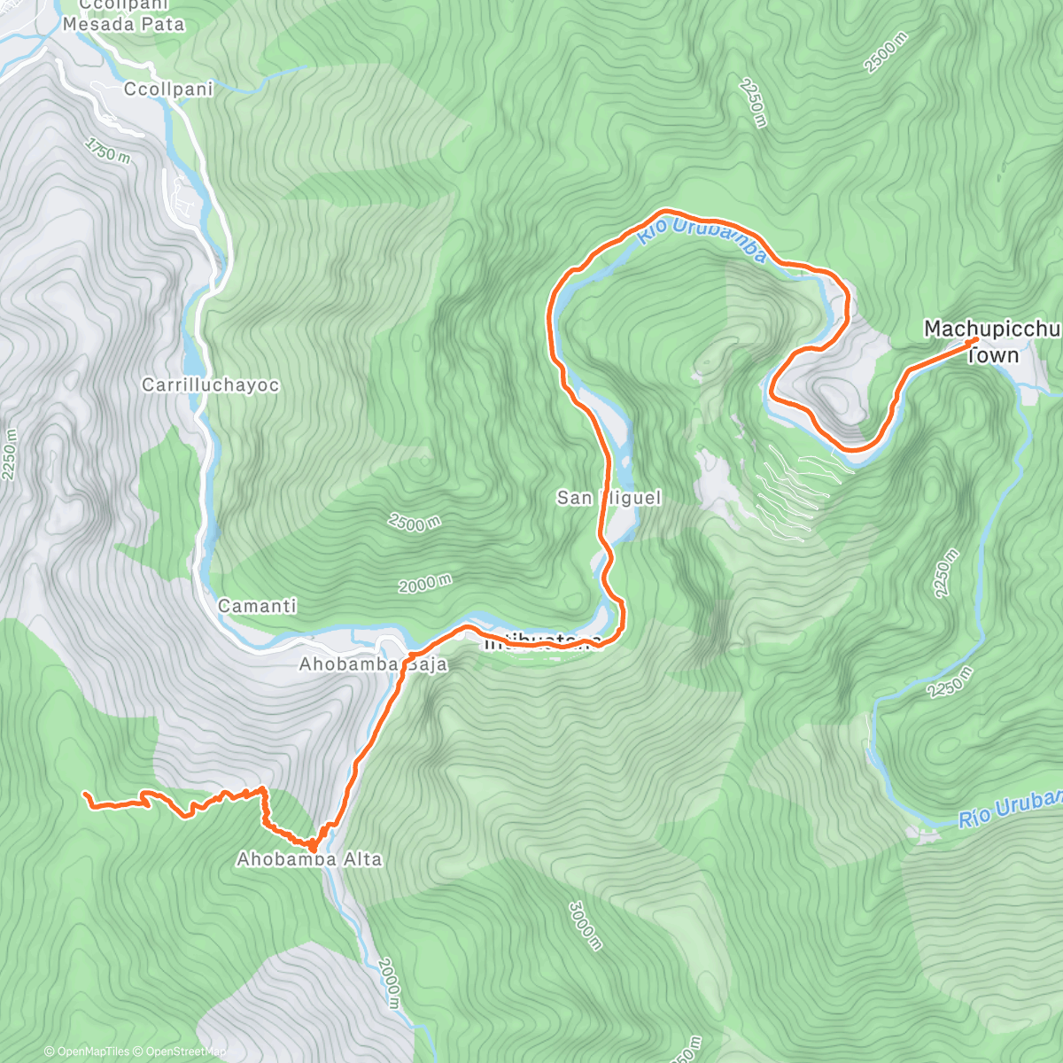 Map of the activity, Salkantay Day 4