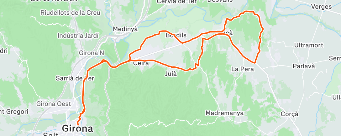 Map of the activity, Lunch Ride