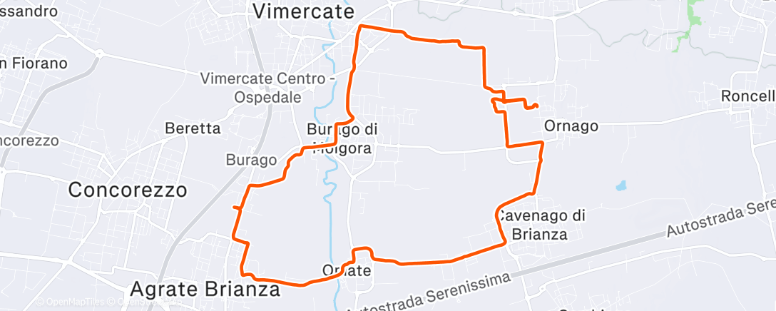 Map of the activity, Corsa mattutina