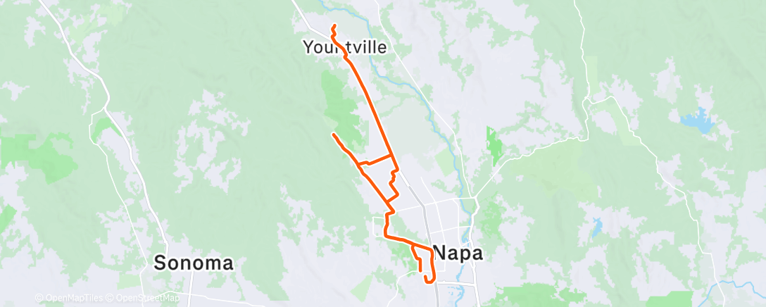 Map of the activity, Lunch Ride