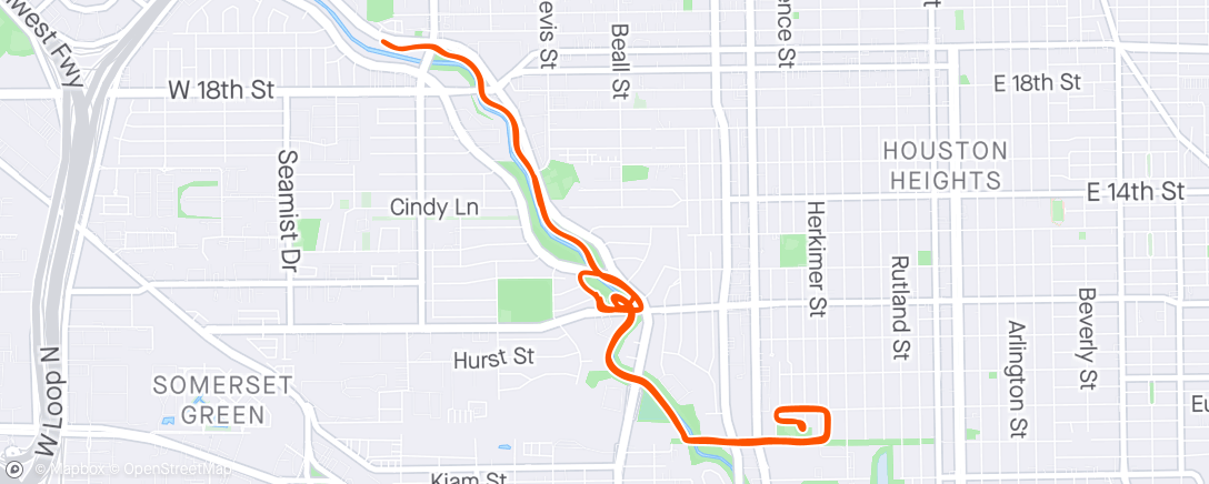 Map of the activity, 7run3 Tempo - 5x5'