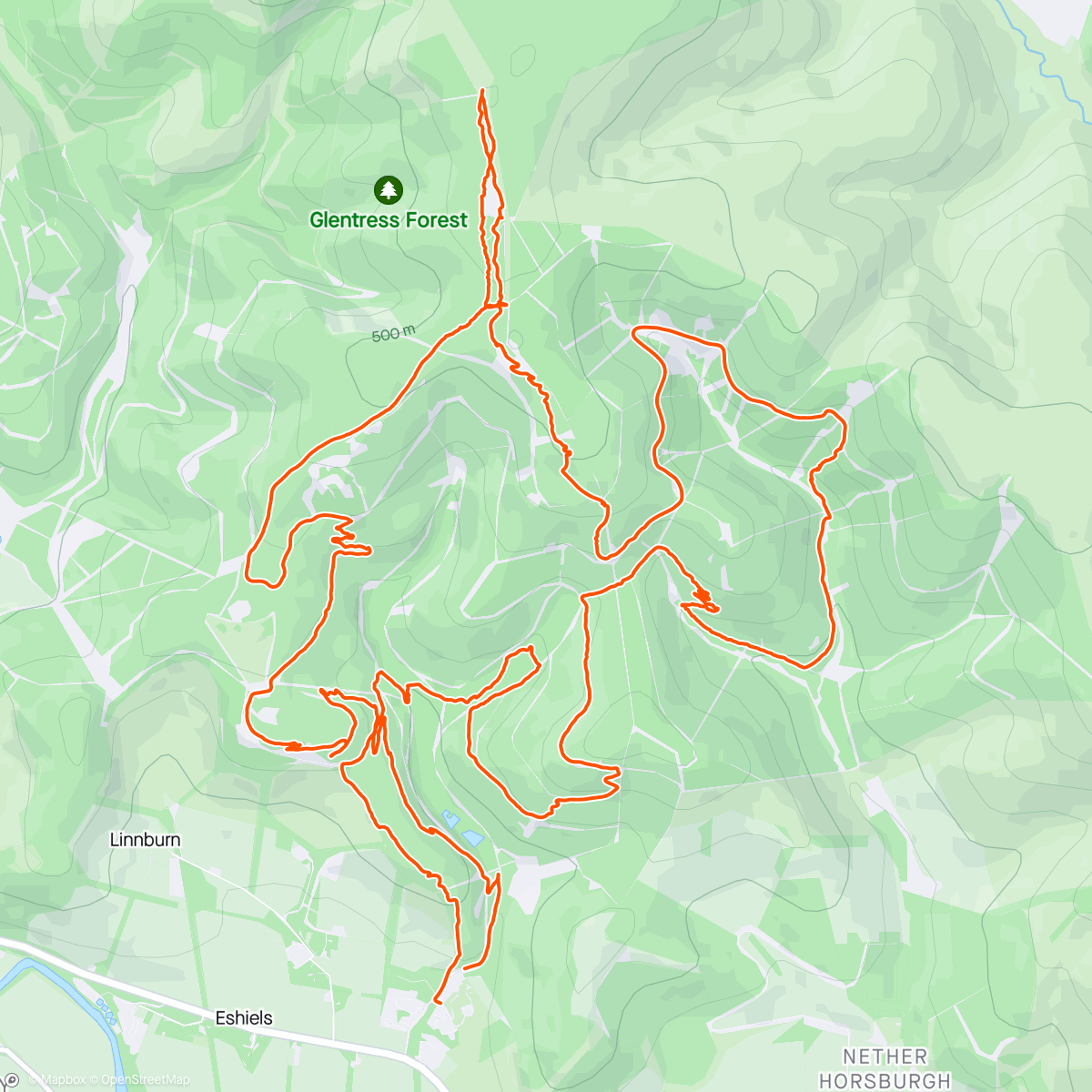 Map of the activity, Glentress black run - some awesome techy dh bits