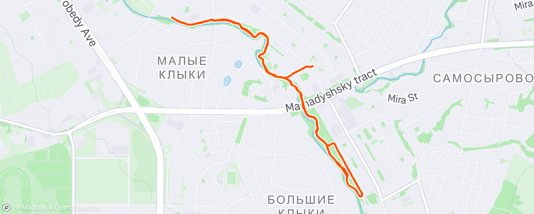 Map of the activity, Утренний забег