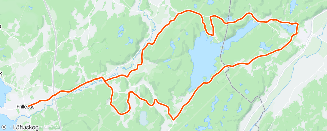 Map of the activity, Afternoon Ride En helskön runda runt Helsjön eller Hornsjön om man vill