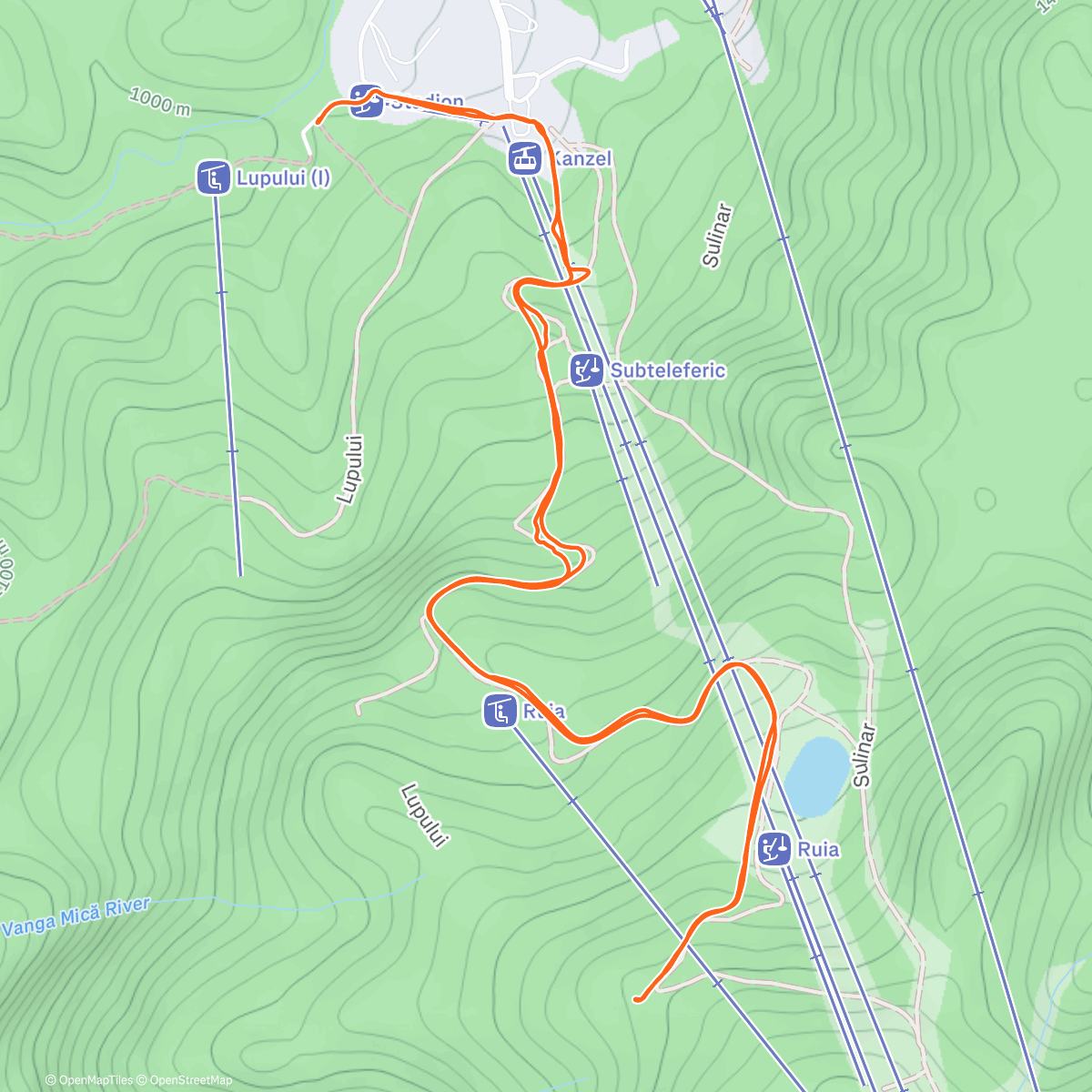 Map of the activity, Evening Hike