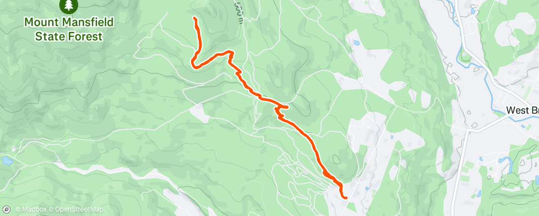 Map of the activity, VTYC group ride