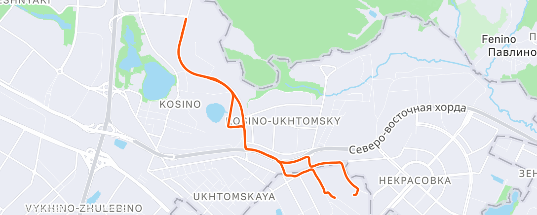 Map of the activity, Дневной забег