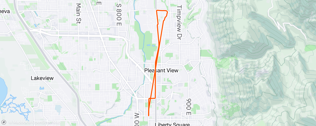 Map of the activity, Afternoon Run