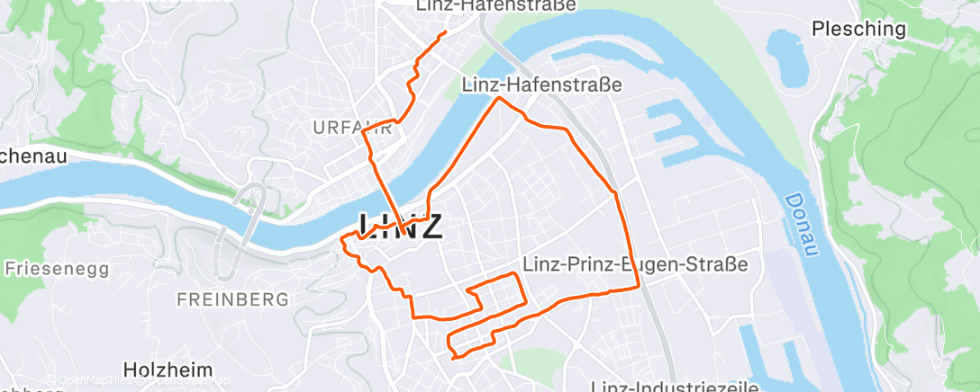 Map of the activity, Afternoon Run