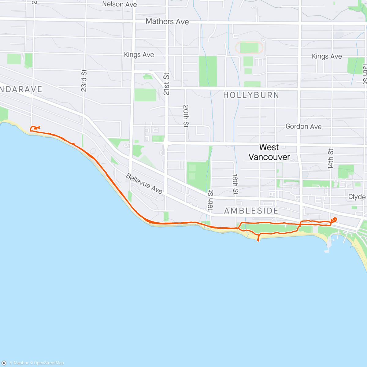 Map of the activity, SeaWalk in West Vancouver