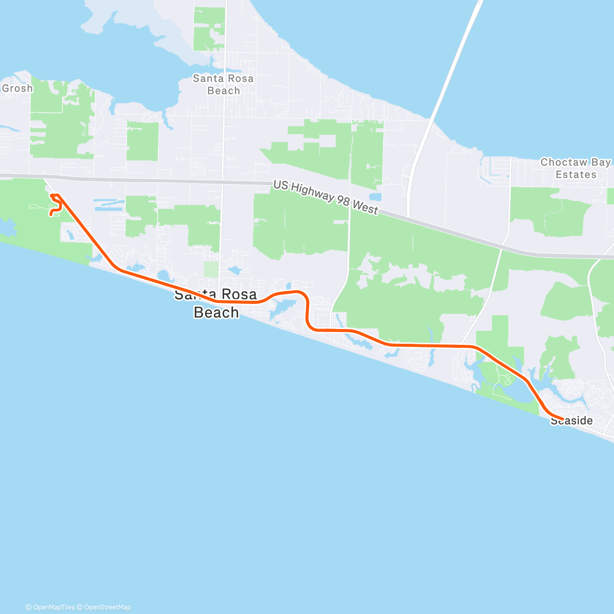 Map of the activity, Sunday Morning Ride
