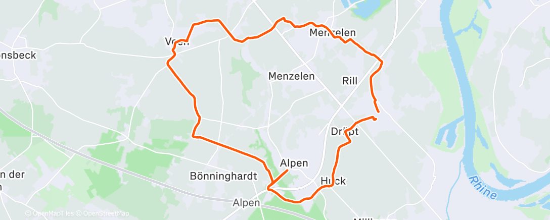 Map of the activity, Radfahrt am Morgen