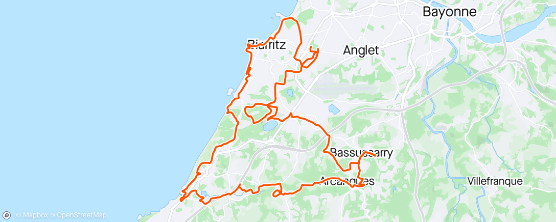 Map of the activity, Marathon de Biarritz