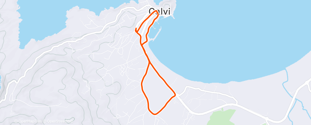Map of the activity, Course à pied en soirée