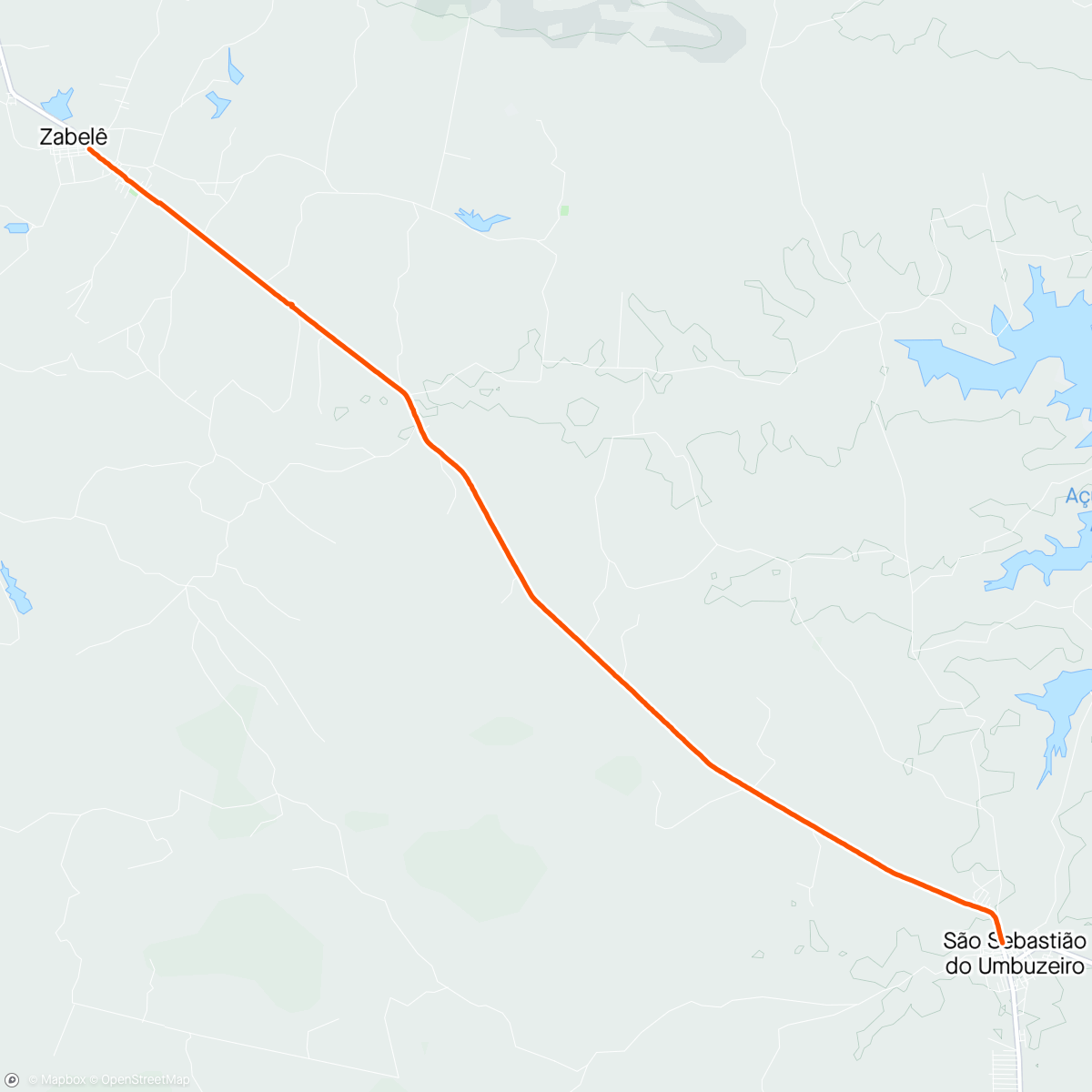 Map of the activity, Caminhada da fé em peregrinação