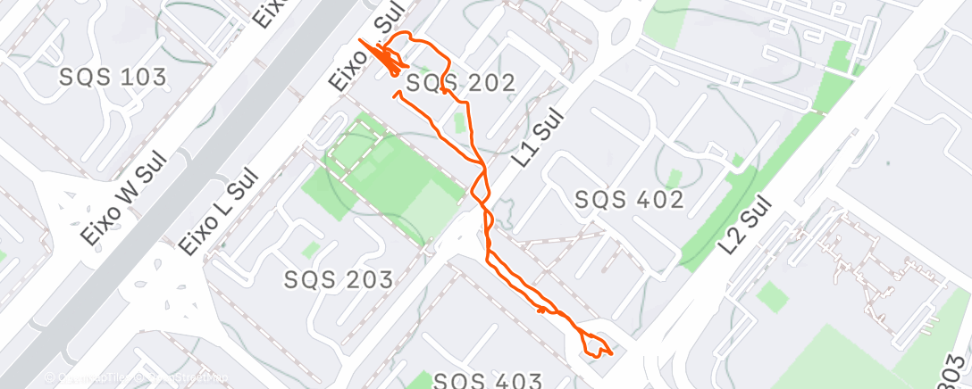 Map of the activity, Corrida matinal