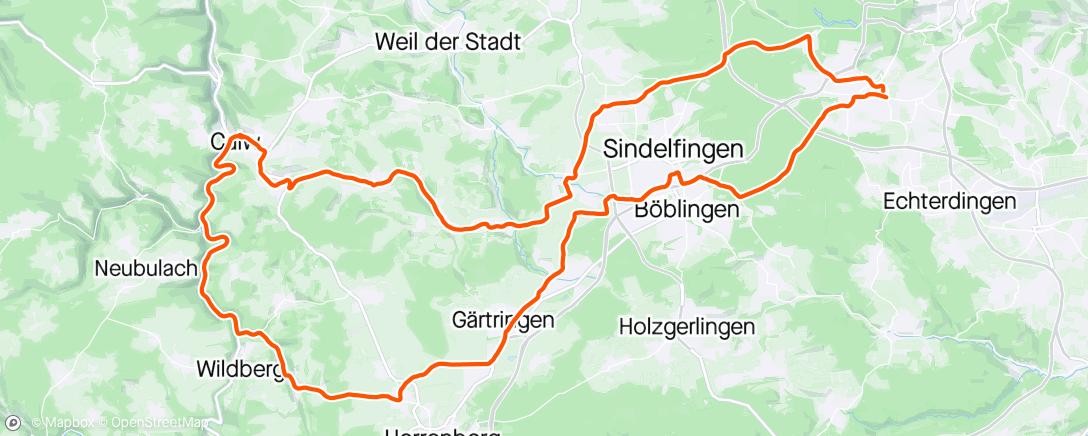 Map of the activity, Calw Ride