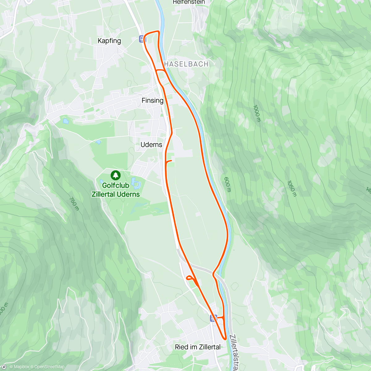 Map of the activity, Wingsforlife-kch im Zillertal Talauswärts immer mit ordentlichen Gegenwind.