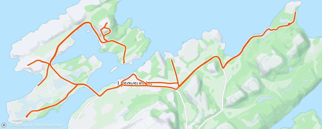 Map of the activity, Krevende løpevær på kysten💦☔️💨