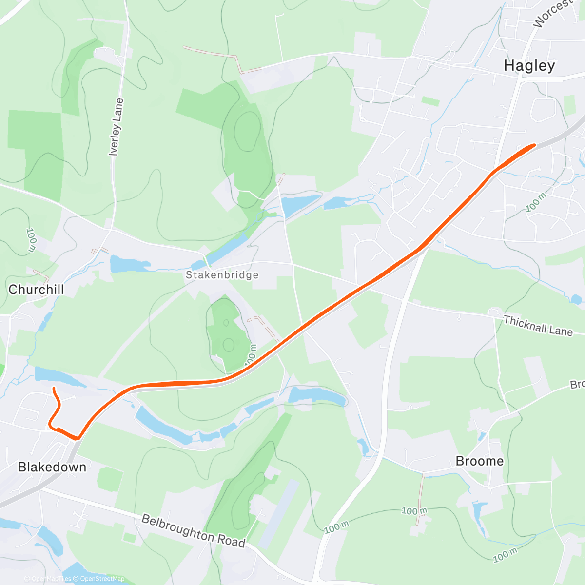 Map of the activity, Afternoon Run